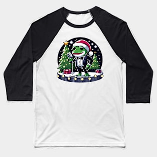 Singing Frog Christmas Baseball T-Shirt